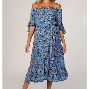 Off the shoulder maternity dress